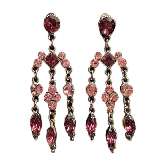 Arabella Bridal Jewelry - Purple Crystal Fringe Earring